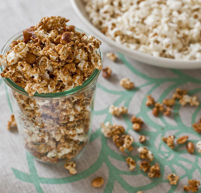Brown sugar caramel corn with fleur de sel