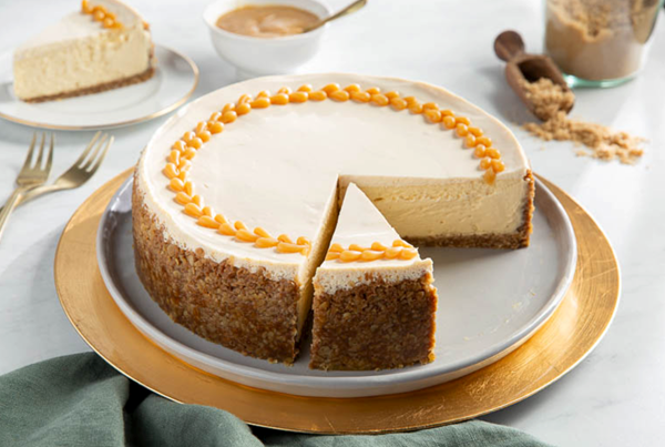 Brown sugar cheesecake with butterscotch sauce