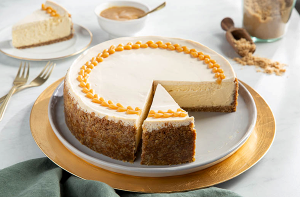 Brown sugar cheesecake with butterscotch sauce