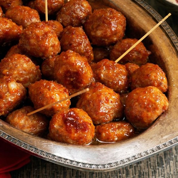 Brown sugar-glazed meatballs