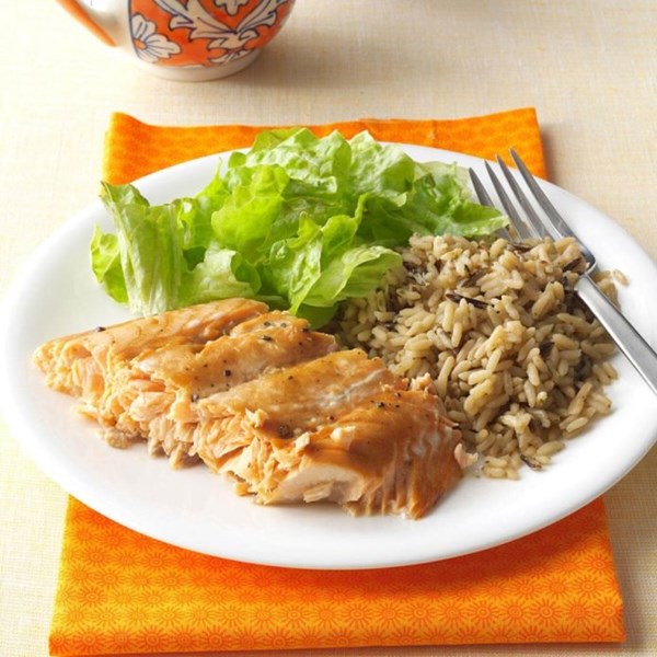 Brown sugar glazed salmon