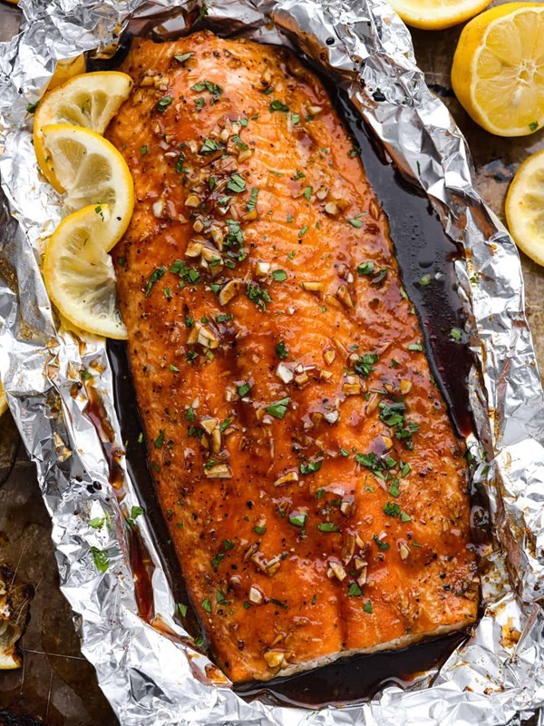 Brown sugar-glazed salmon