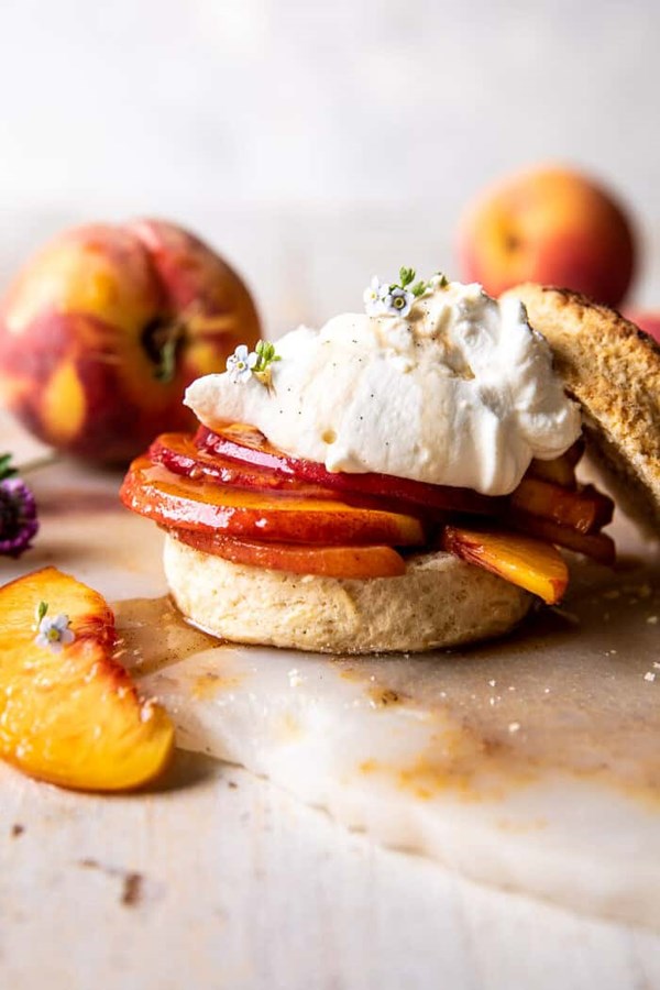 Brown sugar peach shortcakes
