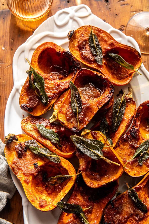 Brown sugar roasted honeynut squash