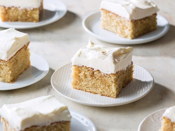 Browned butter apple poke cake with cream cheese icing