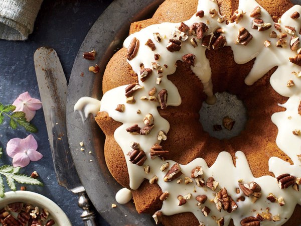 Browned butter carrot cake with toasted pecans