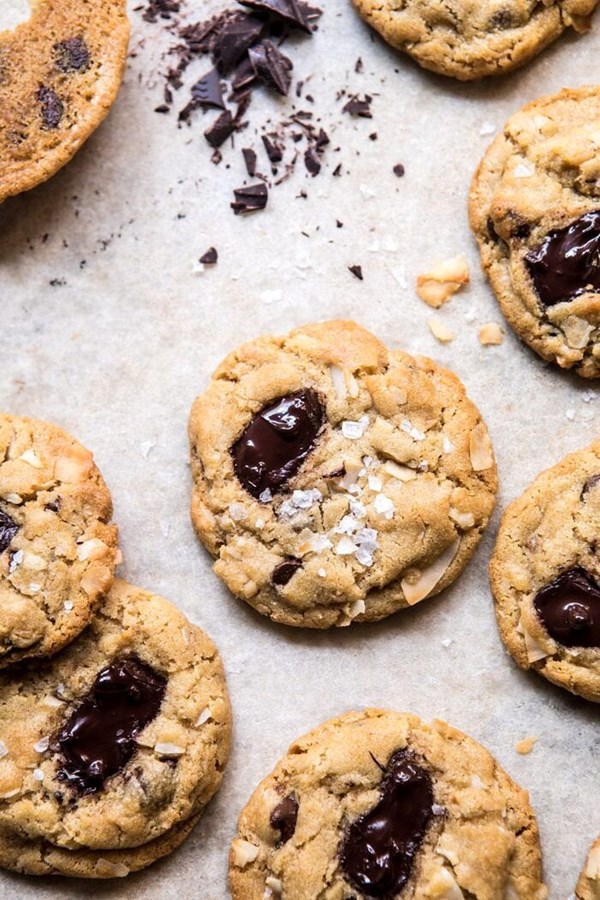 Browned butter coconut chocolate chip cookies