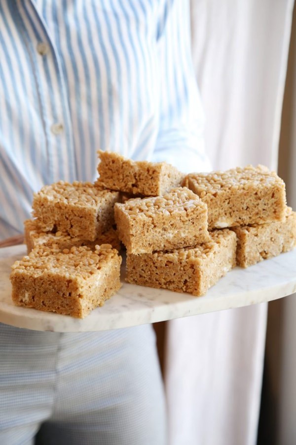 Browned butter peanut butter Rice Krispie treats