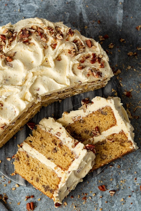 Browned butter-pecan cake