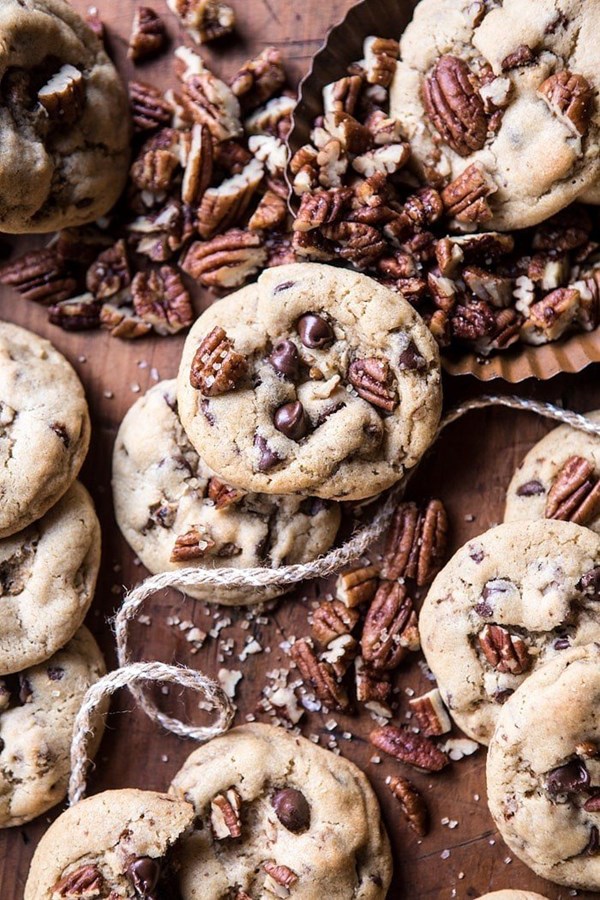 Browned butter pecan chocolate chip cookies