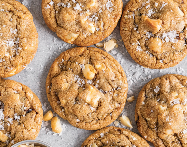 Browned butter, white chocolate, and macadamia cookies