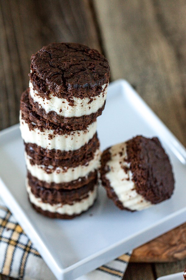 Brownie ice cream sandwiches