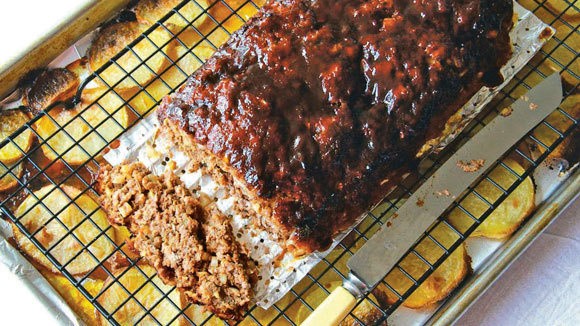 Bruce's barbecue meatloaf & potatoes