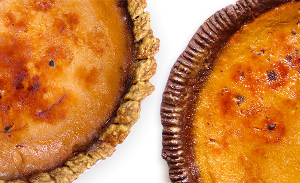 Brûléed bourbon-maple pumpkin pie