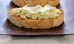 Bruschetta with artichoke hearts and Parmesan