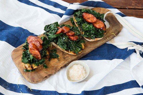 Bruschetta with cavolo nero and black pig chorizo