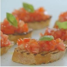 Bruschetta with tomato and basil