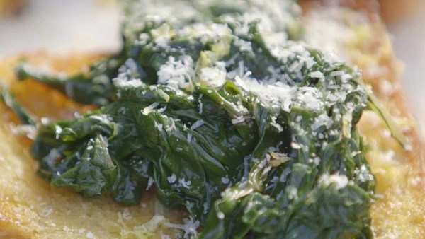 Bruschettas with sautéed chard