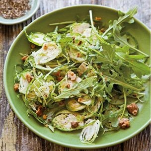 Brussels sprout & arugula salad with walnuts