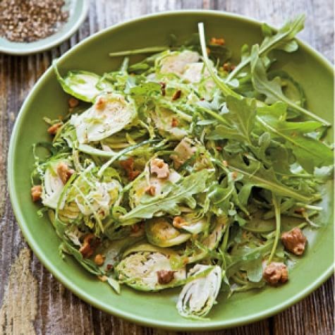Brussels sprout & arugula salad with walnuts
