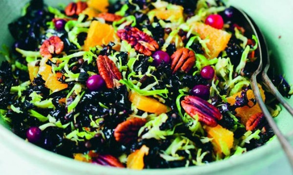 Brussels sprout & cranberry holiday salad
