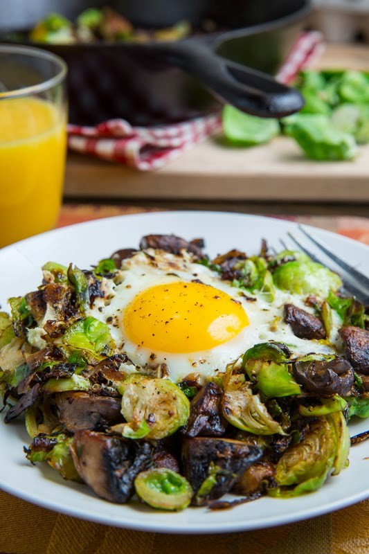 Brussels sprout and mushroom hash