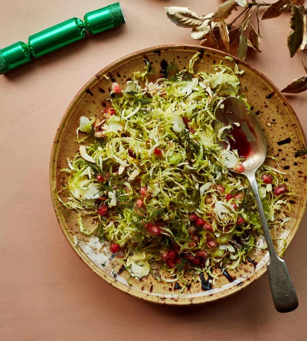 Brussels sprout and pomegranate slaw