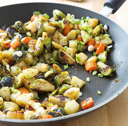 Brussels sprout and potato hash