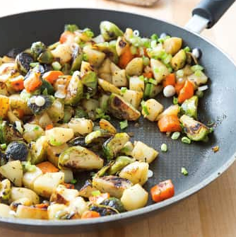 Brussels sprout and potato hash