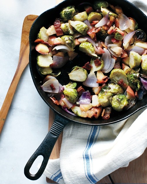 Brussels sprout, apple, and bacon hash