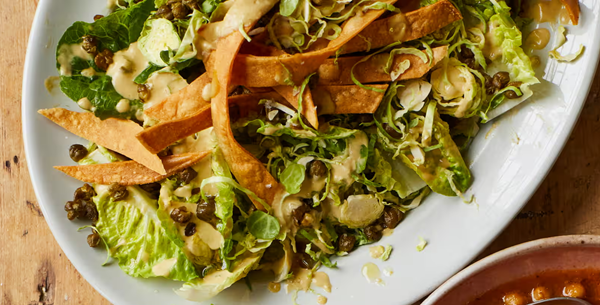 Brussels sprout Caesar salad