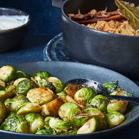 Brussels sprout sabji with spiced rice