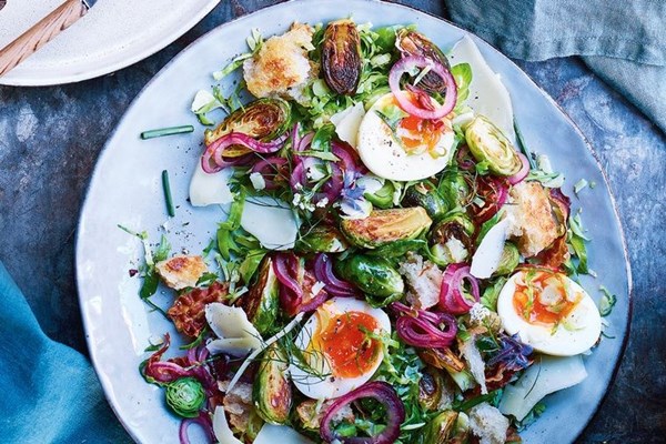 Brussels sprout salad with anchovy dressing