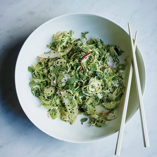 Brussels sprout salad with toasted sesame vinaigrette