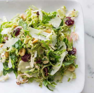 Brussels sprout salad with warm brown butter vinaigrette