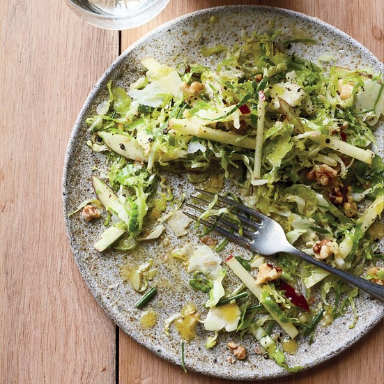 Brussels sprout slaw with Ginger Gold apple