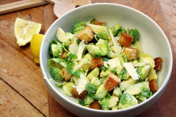 Brussels sprouts Caesar salad