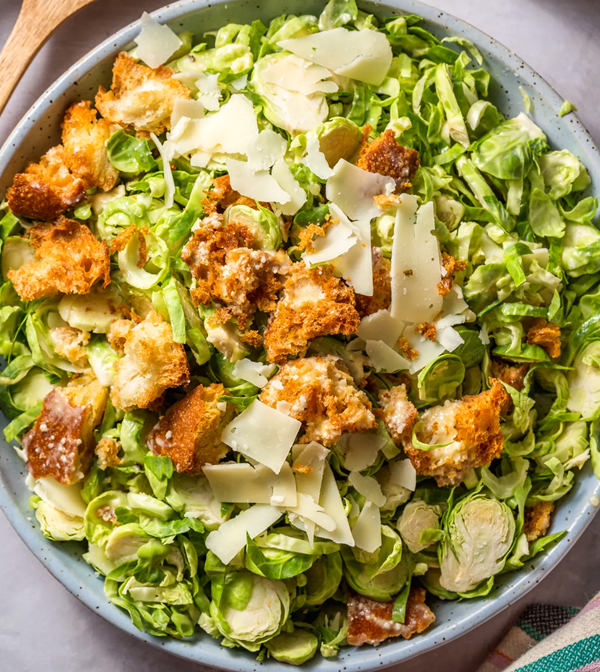 Brussels sprouts Caesar salad