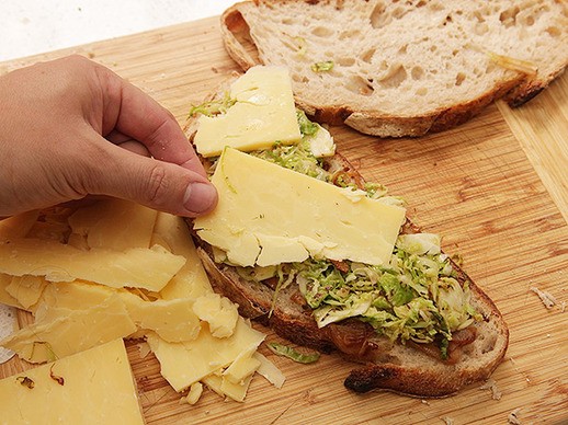 Brussels sprouts grilled cheese sandwiches