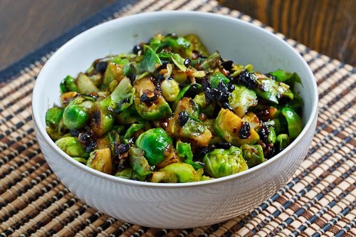 Brussels sprouts in black bean sauce