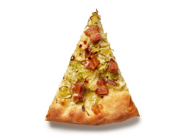 Brussels sprouts-pancetta pizza