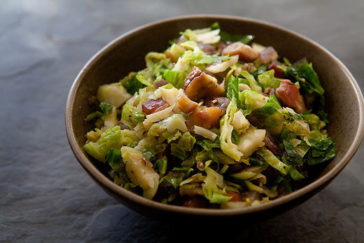 Brussels sprouts with bacon and chestnuts