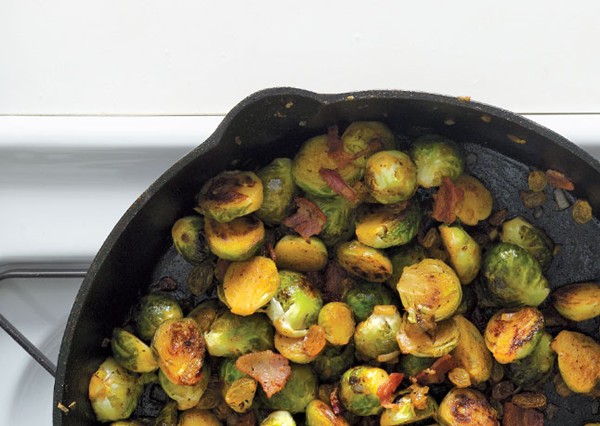 Brussels sprouts with bacon and raisins