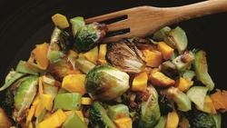 Brussels sprouts with butternut squash and apples