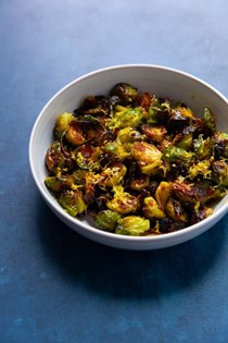 Brussels sprouts with honey chile glaze