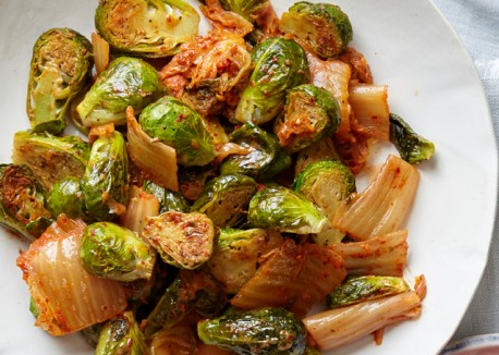 Brussels sprouts with kimchi