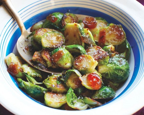 Brussels sprouts with kumquats & smoked salt