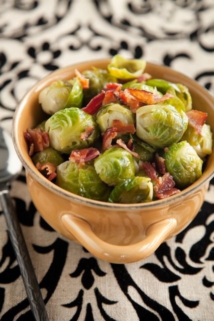 Brussels sprouts with onion and bacon