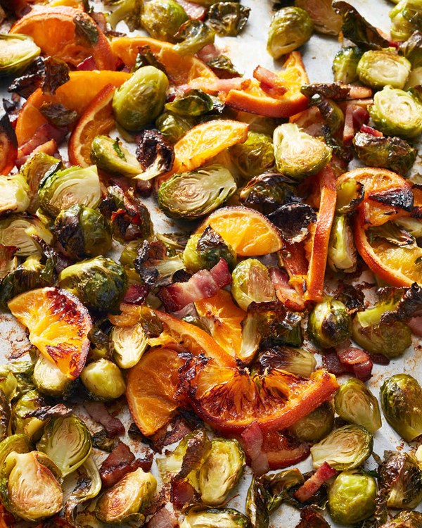 Brussels sprouts with oranges and bacon