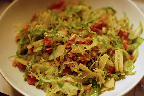 Brussels sprouts with pancetta and pine nuts